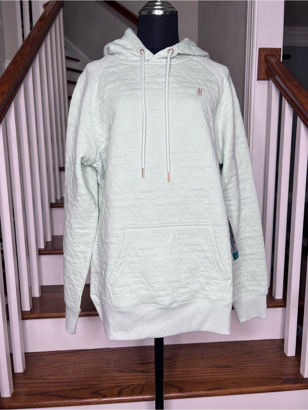Hooey Concho Women’s Quilted Aztec Hoodie Mint Green Size M NWT